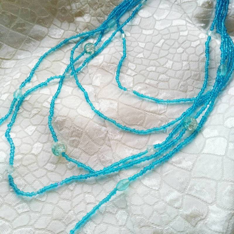 Vintage Blaue Perlenkette Aus Mehreren Strängen - 1980Er Jahre Udssr von MyHappyFinds