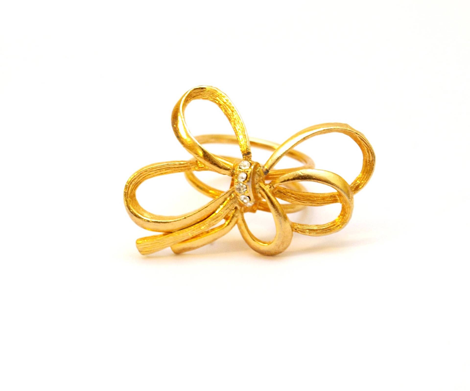Vintage Gold Schleife Ring Mit Strass - Größe 10 Vintage Gold Schleife Ring Mit Strass - Größe 10 von MyHappyFinds