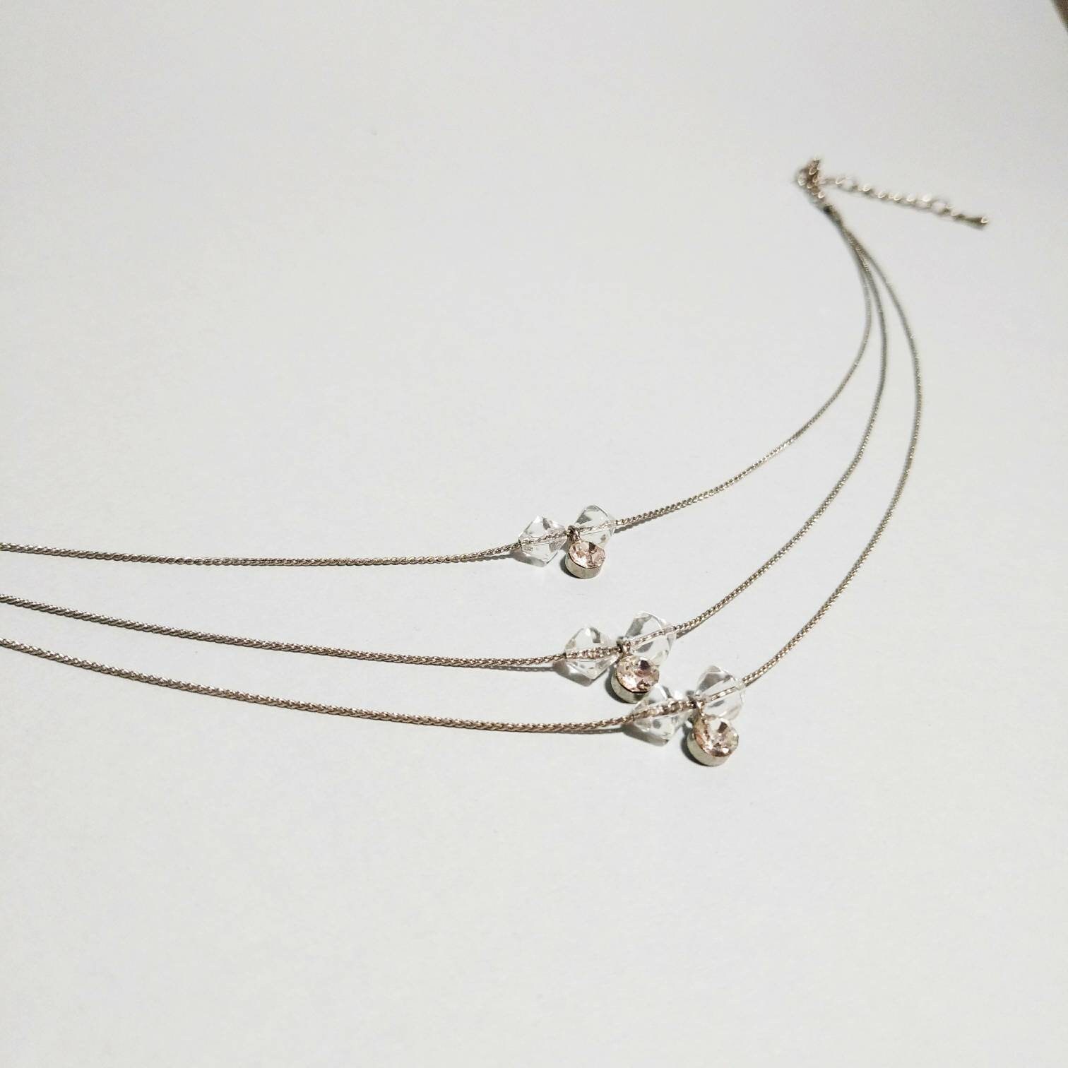 Vintage Kristalltropfen Halskette Edelstahl Brautschmuck Vintage Kristalltropfen Halskette Edelstahl Brautschmuck von MyHappyFinds