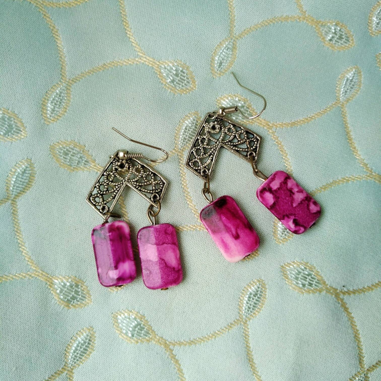 Vintage Rosa Kunststoff Ohrringe Boho Style Udssr Schmuck Vintage Rosa Kunststoff Ohrringe Boho Style Udssr Schmuck von MyHappyFinds