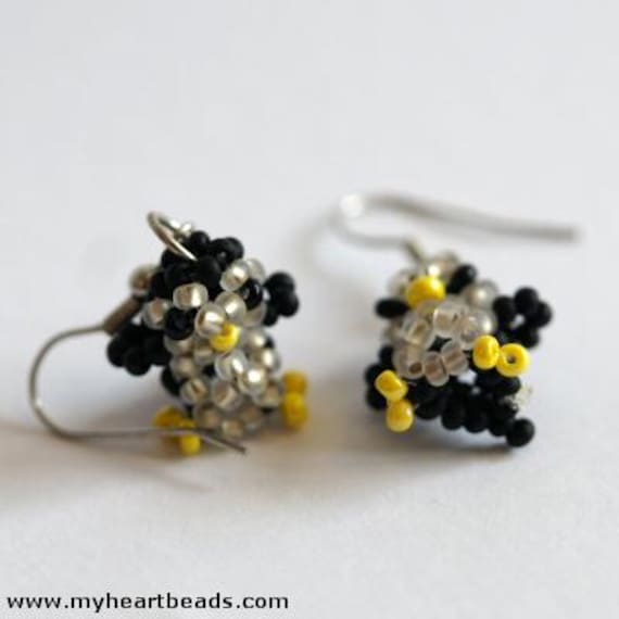 Schwarze Pinguine Als Ohrringe | 1, 5 cm, Perlentiere Schwarze Pinguine Als Ohrringe | 1, 5 cm, Perlentiere von MyHeartBeadsCreative