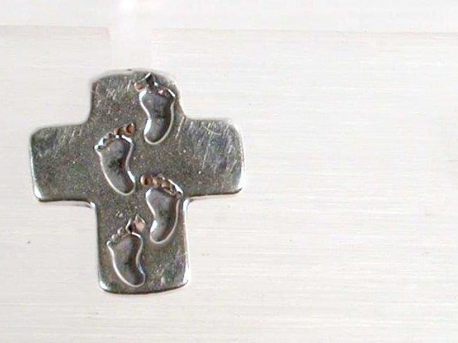 sterling Silber Kreuz Ohrringe Aus Dem Heiligen Land Mit Fußabdrücken, Weihnachtsgeschenk Für Sie von MyHolyLandCross