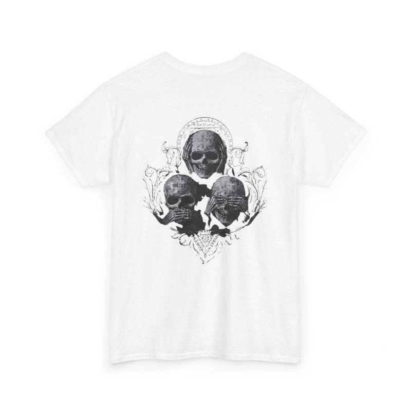 Drei Totenkopf T-Shirt L Höre Nichts - Sage Sehe Design Gothic Skull Streetwear Unisex Shirt Mit Symbolik von YalivaDecor
