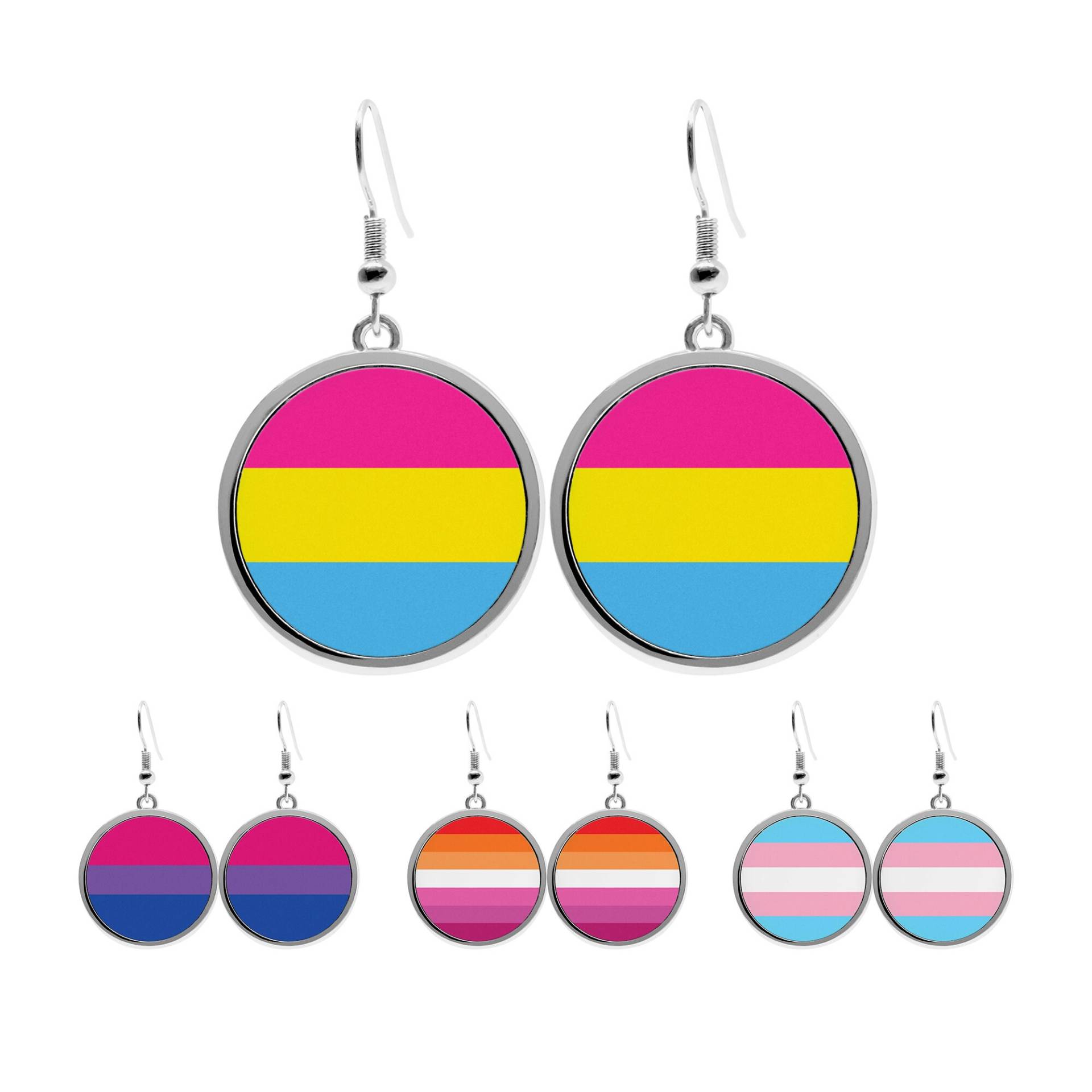 Kreis Ohrringe Uv Glow Pride Flagge Transgender Bisexuell Lesbisch Asexuell Pansexuell Bär Rund Frauen Ohrring von MyHypnotiq