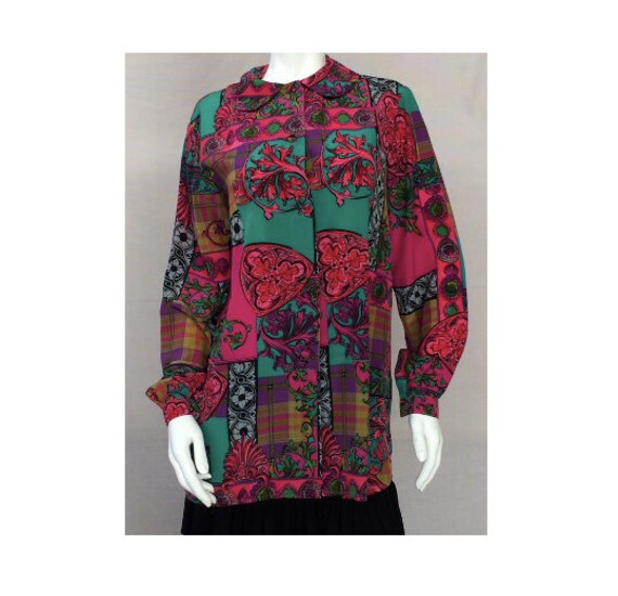 Geschneiderte Bluse Made in Italy Größe L Original Vintage 80Er Jahre Seta Geschneiderte Bluse Made in Italy Größe L Original Vintage 80Er Jahre Seta von MyItalianBazaar