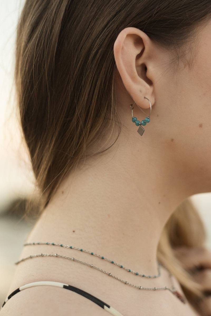 Kleine Creolen Perlen Ohrringe, Blaue Ohrringe Schmuck. Sommerliche Einzigartige Geschenkideen Für Sie von MyJewelKat