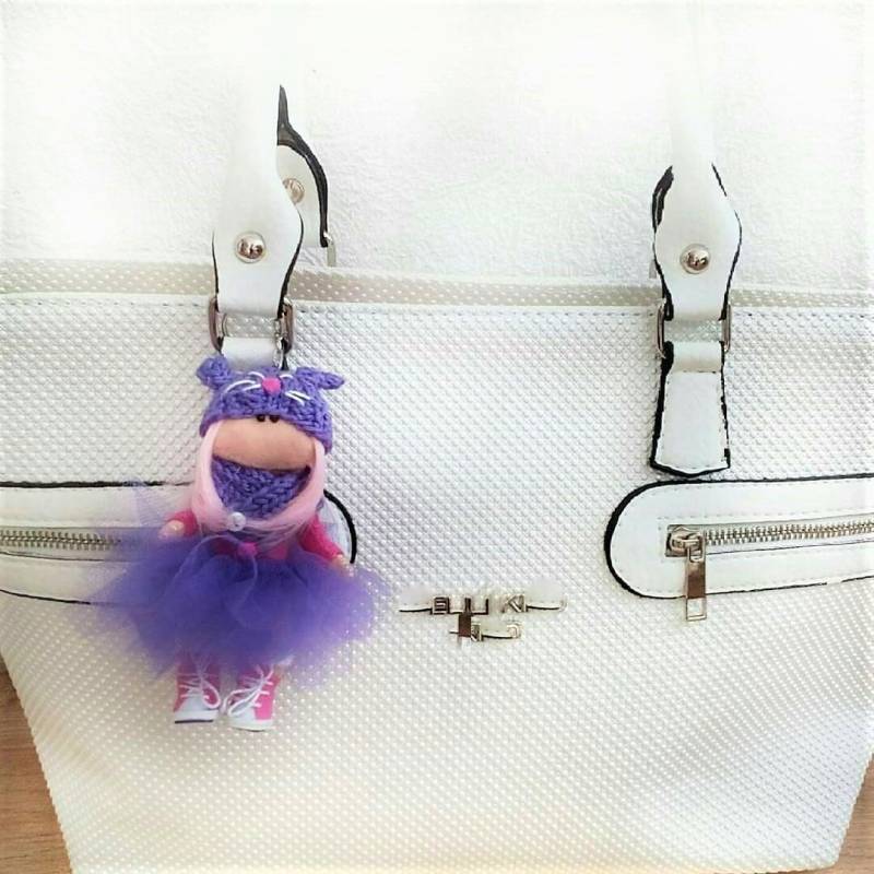 Puppe Schlüsselanhänger Taschenaccessoires Kleine Stoffpuppe Auto Rückspiegel Anhänger Autozubehör Frauen Autodekoration Winzige von MyKasDeco