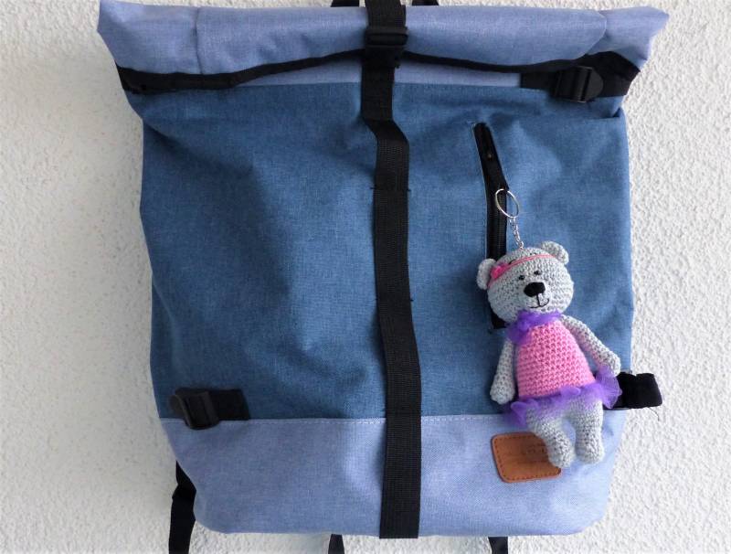 Schlüsselanhänger Bärenmädchen Rücksackaccessoires Für Mädchen Gehäkelter Minibär Teddybär Aus Baumwolle Bärchen Gehäkelt von MyKasDeco