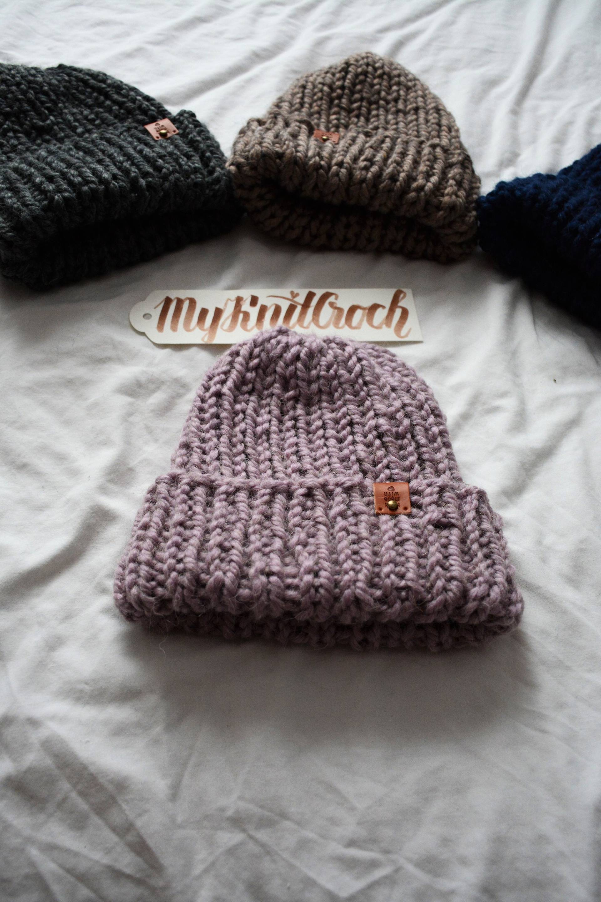 Handgestrickte Mütze, Alpaka Wolle Chunky Beanie Strickmütze Damenmütze, Wintermütze, Geschenk Für Sie von MyKnitCroch