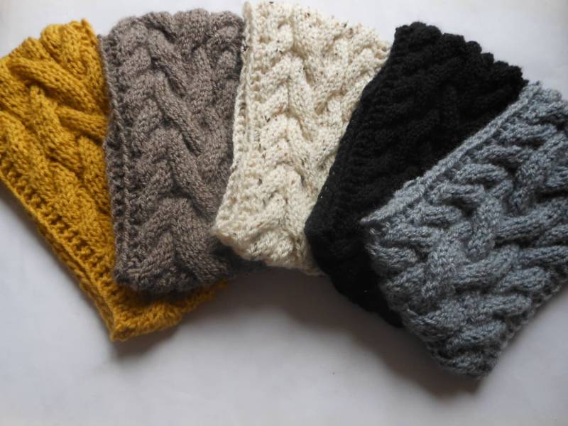 Kabel Handgestrickt Stirnband Ohrwärmer Kopfwärmer Farb Wählen von MyKnitCroch