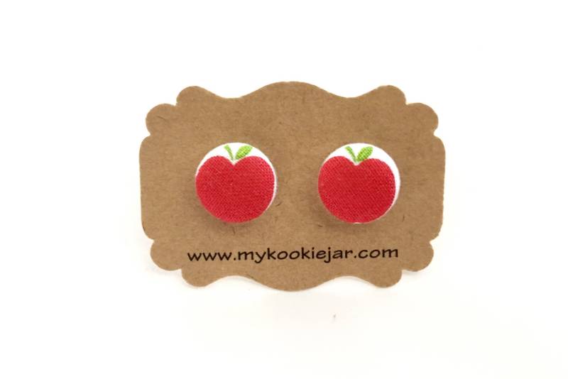 Apfel Ohrringe, Roter Ohrstecker, Lehrer Wertschätzung Geschenk, Obst Ohrringe Titan Liebe Schule, Leichtgewicht von MyKookieJar