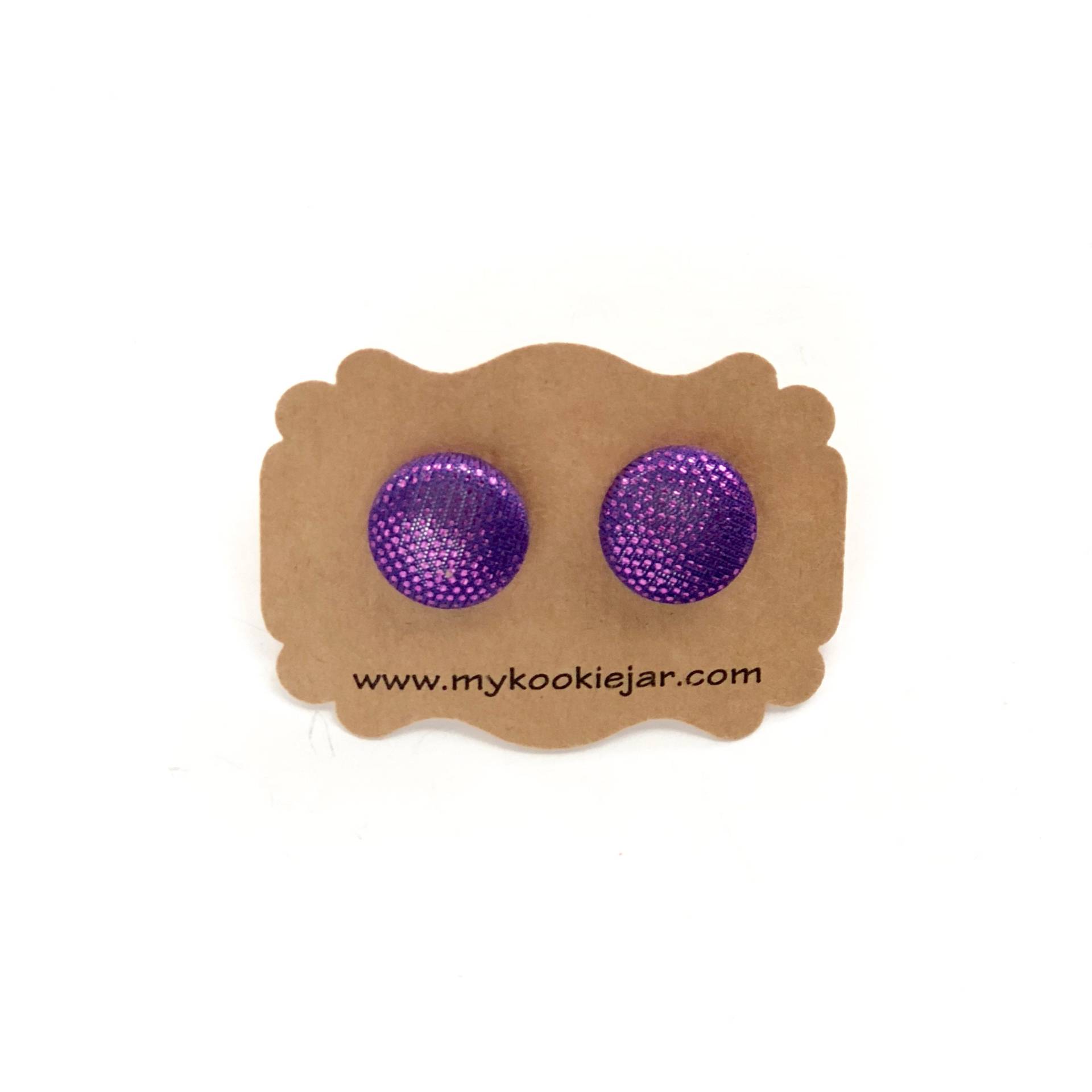 Meerjungfrau Ohrringe, Metallic Lila Ohrstecker, Ohrringe Mit Knopf, Nickel-Frei, Gastgeschenk, Geschenkidee von MyKookieJar