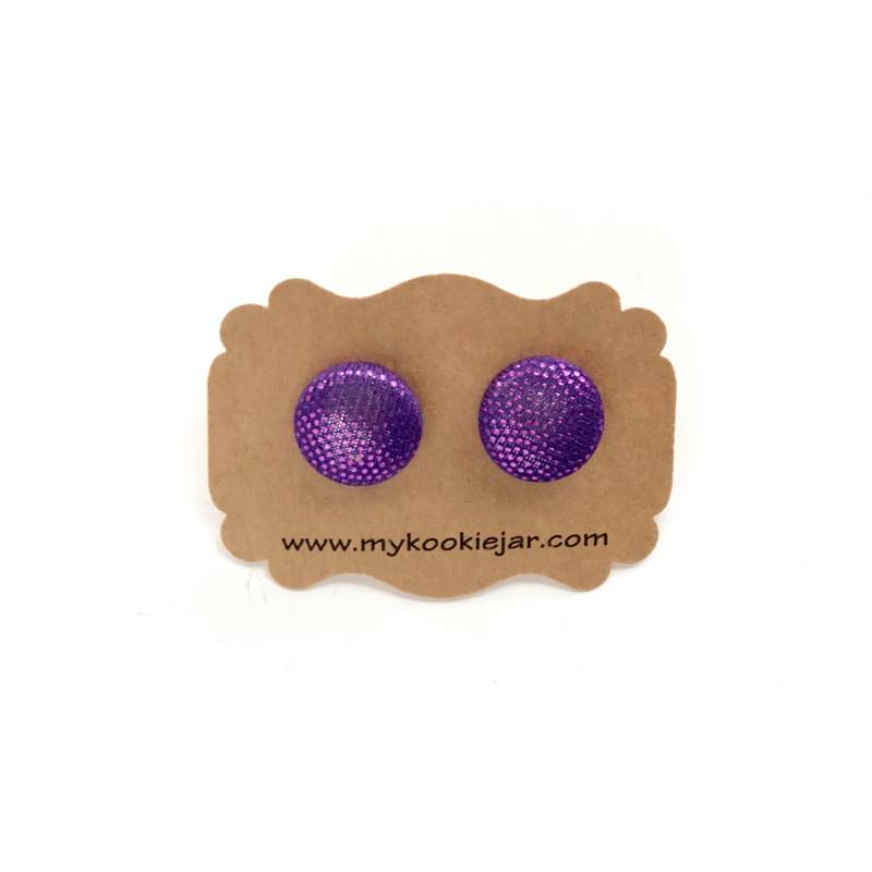 Meerjungfrau Ohrringe, Metallic Lila Ohrstecker, Ohrringe Mit Knopf, Nickel-Frei, Gastgeschenk, Geschenkidee von MyKookieJar