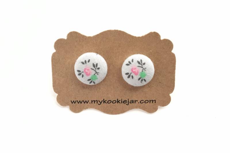 Rosa Graue Blumenohrringe, Rosa Bolzenohrringe, Blumenohrstecker, Blumenknopfohrringe, Brautjungfergeschenk, Kleine Blumenohrstecker von MyKookieJar