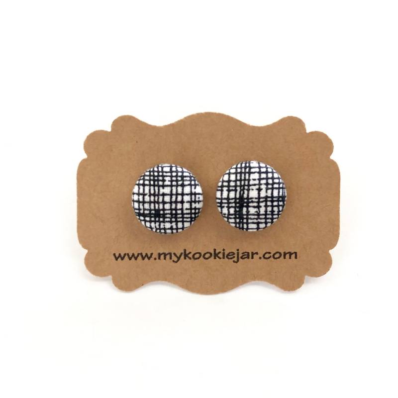 Schwarz Weiß Schraffur Ohrringe Für Mädchen Und Frauen, Monochrome Ohrringe, Handgemachte Geschenkidee, Statement Alltägliche Leichte Ohrstecker von MyKookieJar