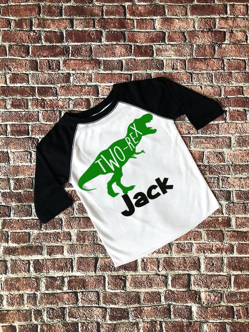 Jungs 2. Geburtstagsshirt, T-Rex Dinosaurier Zwei-Rex Thema Geburtstag, Zweiasaurus Geburtstagsshirt von MyLiLPeanutDesigns