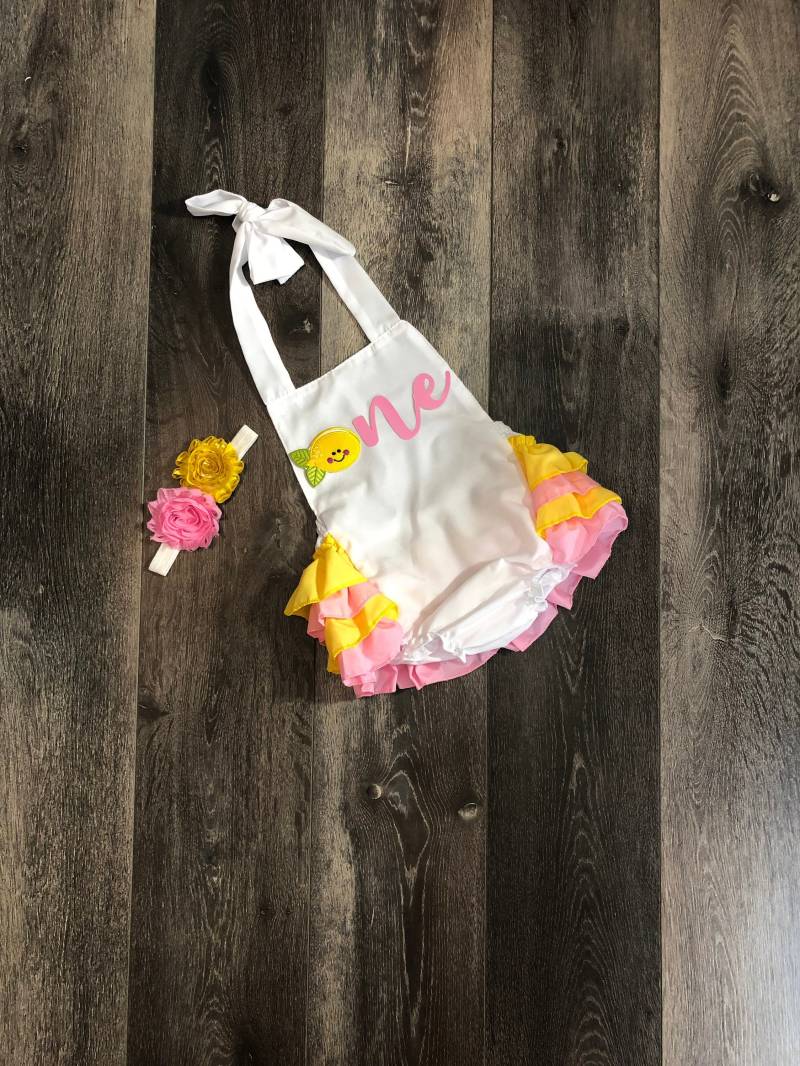Limonadenstand 1. Geburtstag - Limonade Strampler Mädchen Thema von MyLiLPeanutDesigns
