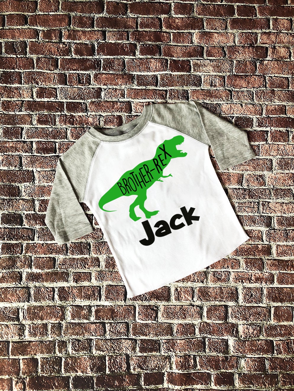 T-Rex Bruder Geburtstag Shirt, Geschwister Dinosaurier Bro-Rex T Rex Shirt von MyLiLPeanutDesigns