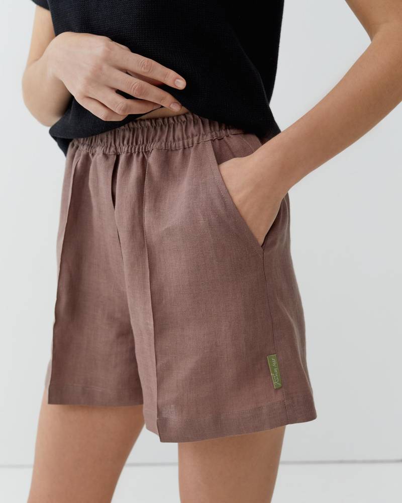 Cacao Braune Leinen Shorts Weiche Leichte Sommer Hose Cacao Braune Leinen Shorts Weiche Leichte Sommer Hose von MyLinenSoul