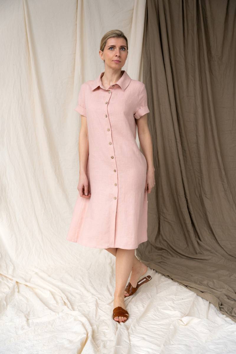 Leinen Midi-Shirt Kleid Mit Gürtel Nachhaltige Damenbekleidung Leinen Midi-Shirt Kleid Mit Gürtel Nachhaltige Damenbekleidung von MyLinenSoul