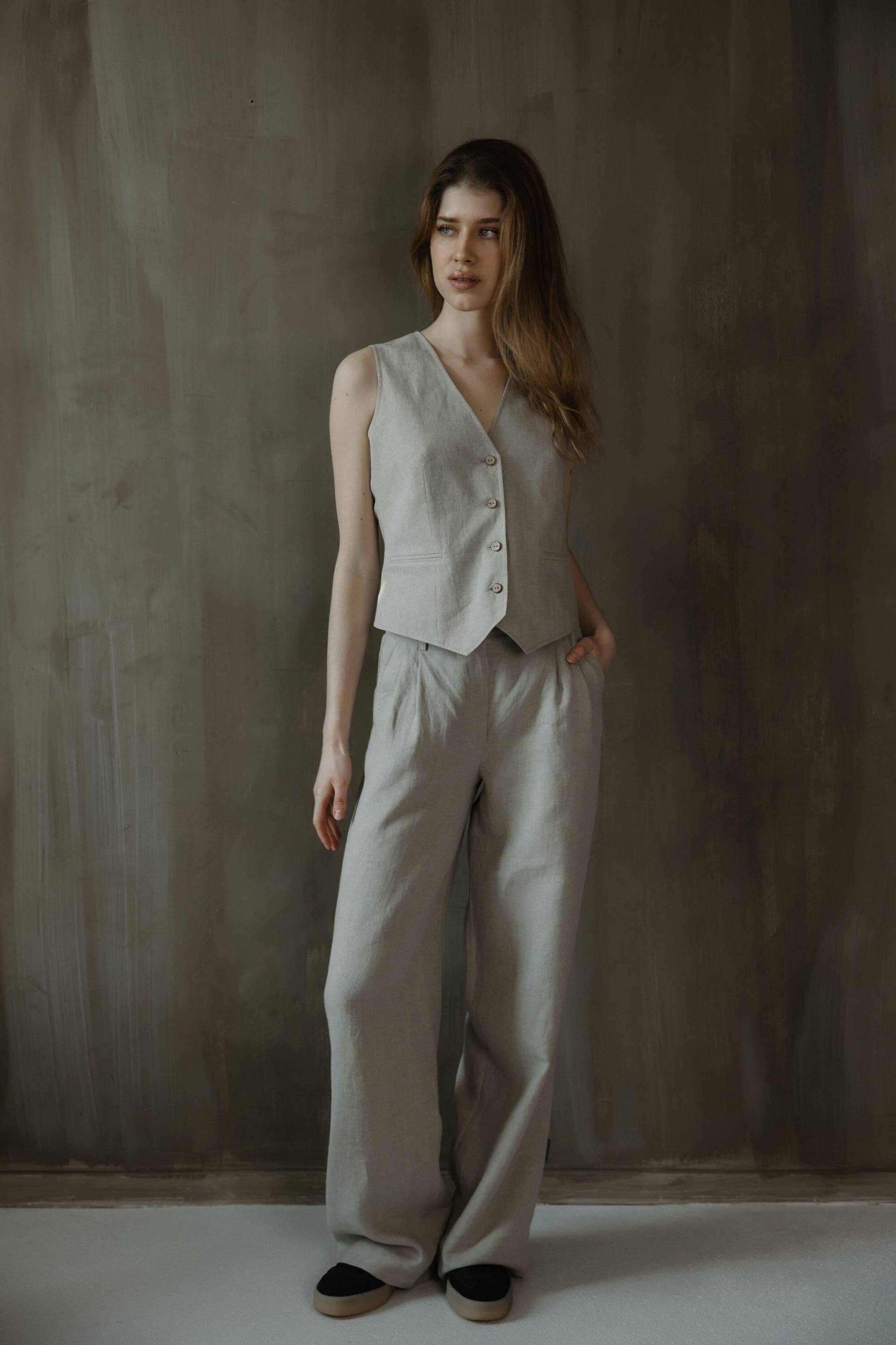 Natürliche Leichte Leinenhose in Voller Länge Für Frauen Mit Weitem Stil, Lockere Taschen, Entspannte Passform Bein Öko-Leinenhose Smila Natürliche Leichte Leinenhose in Voller Länge Für Frauen Mit Weitem Stil, Lockere Taschen, Entspannte Passform Bein Öko-Leinenhose Smila von MyLinenSoul