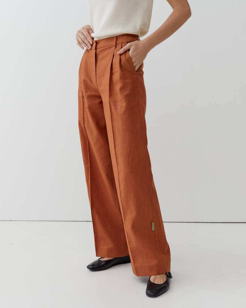 Plissierte Leinenhose Mit Weitem Bein Bürohose in Voller Länge Plissierte Leinenhose Mit Weitem Bein Bürohose in Voller Länge von MyLinenSoul