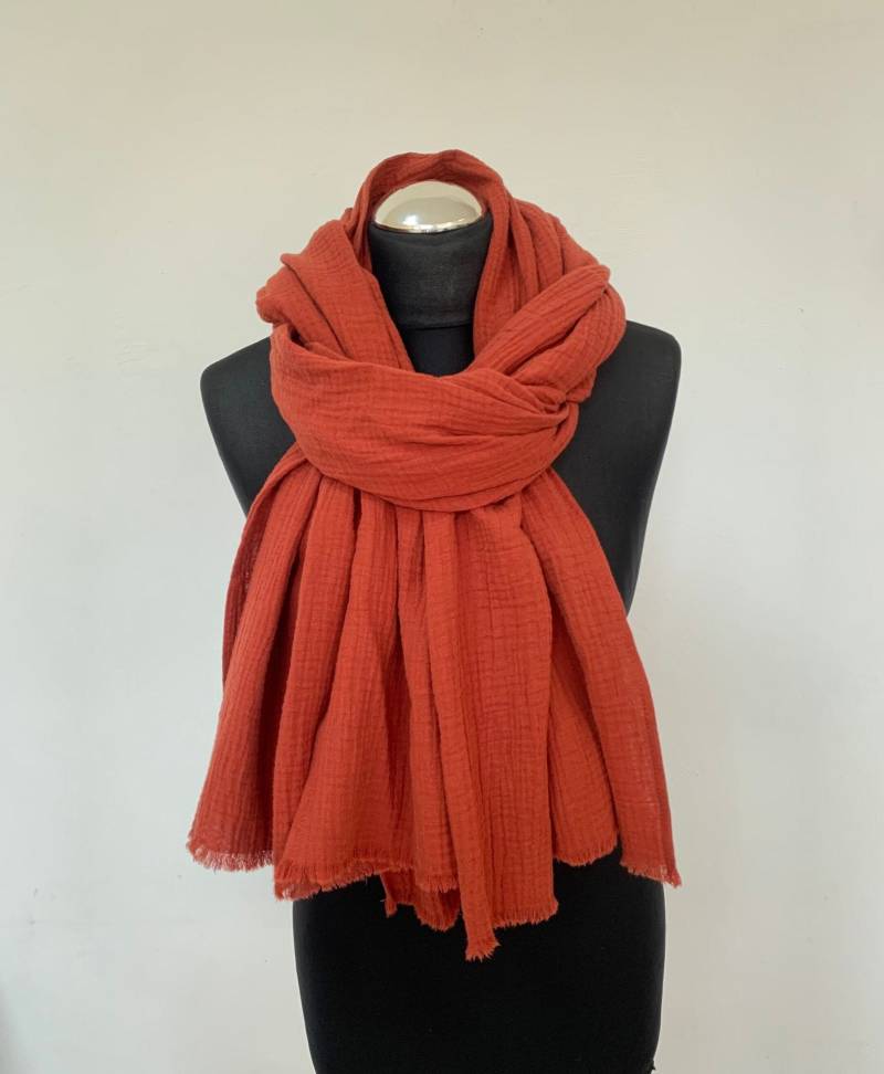 Baumwoll Musselin Damen Schal, Herbst Weicher Baumwolle Schal Für Männer, Oversized Großes Boho Tuch, Weihnachts Geschenk von MyLinenStyle