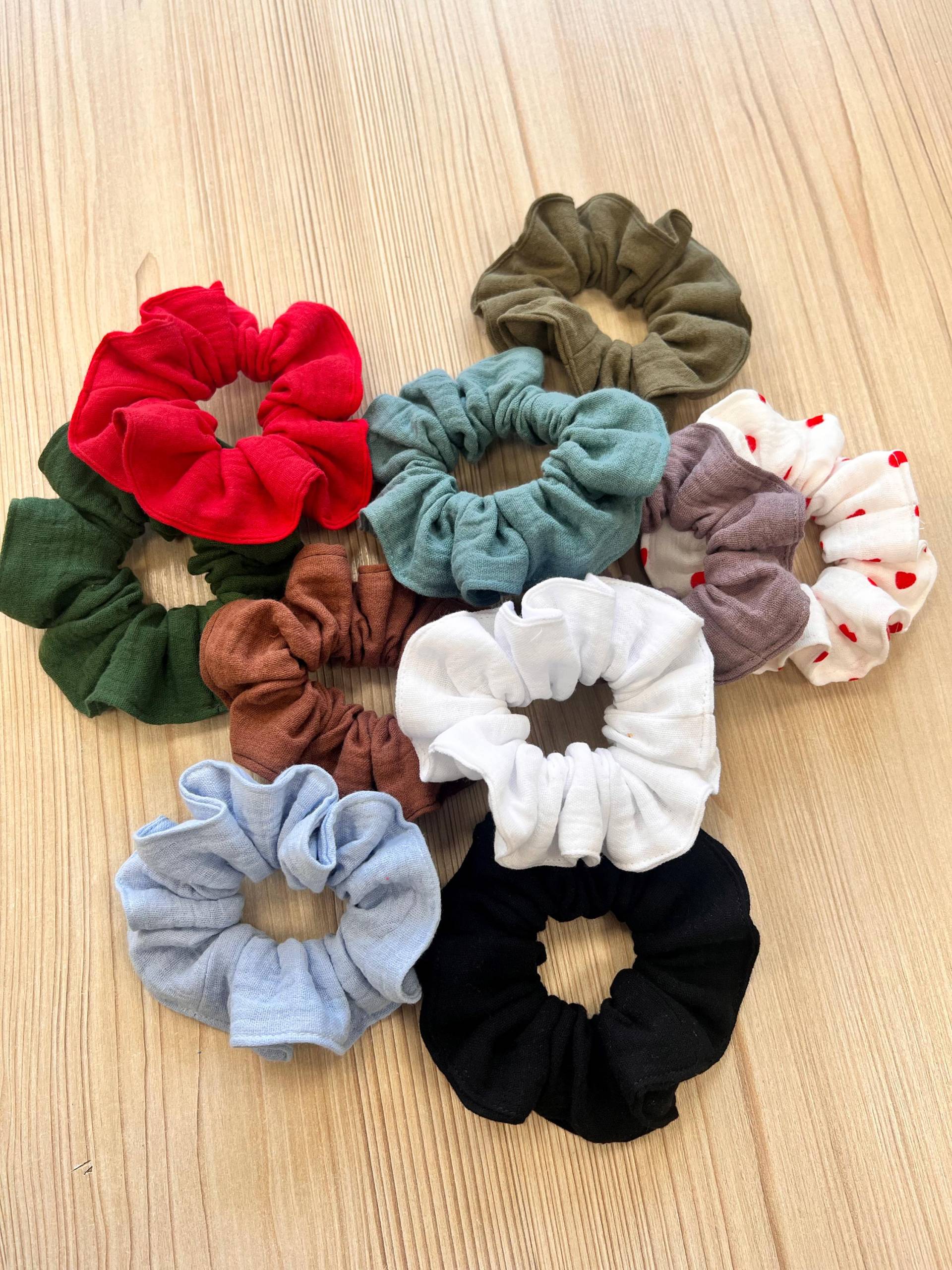 Baumwoll-Musselin-Haargummis Weiches, Umweltfreundliches Haarband von MyLinenStyle