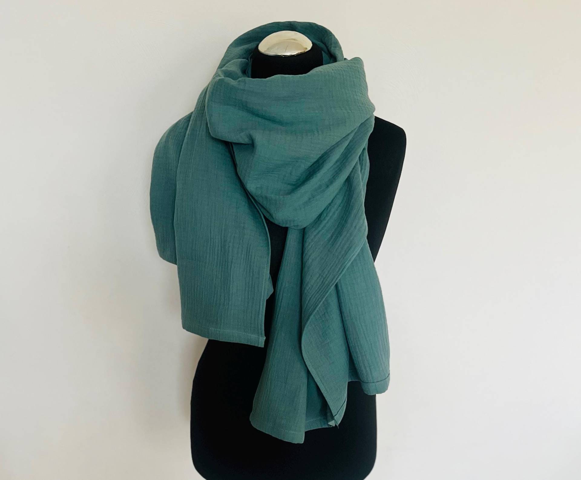 Eukalyptus Farbe Musselin-Baumwollschal, Weihnachtsgeschenk Für Sie, Damen Accessoires, Herbst Schal, Weicher Baumwollschal, Oversized Schal von MyLinenStyle