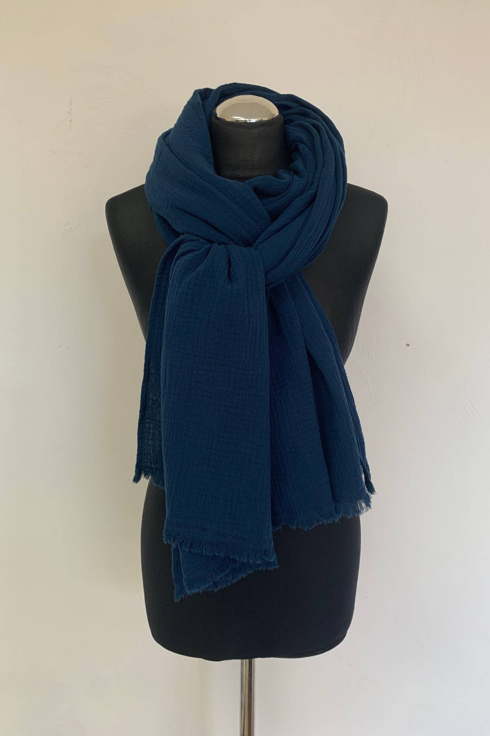 Galaxy Blue Frauen Schal, Herbst Unisex Baumwolle Musselin Weicher Schal Für Männer, Übergroßer Riesiges Tuch, Weihnachtsgeschenk von MyLinenStyle