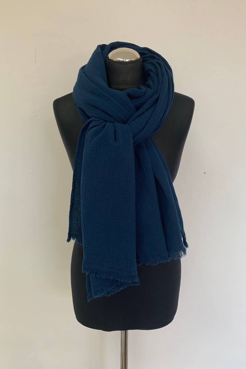 Galaxy Blue Frauen Schal, Herbst Unisex Baumwolle Musselin Weicher Schal Für Männer, Übergroßer Riesiges Tuch, Weihnachtsgeschenk von MyLinenStyle