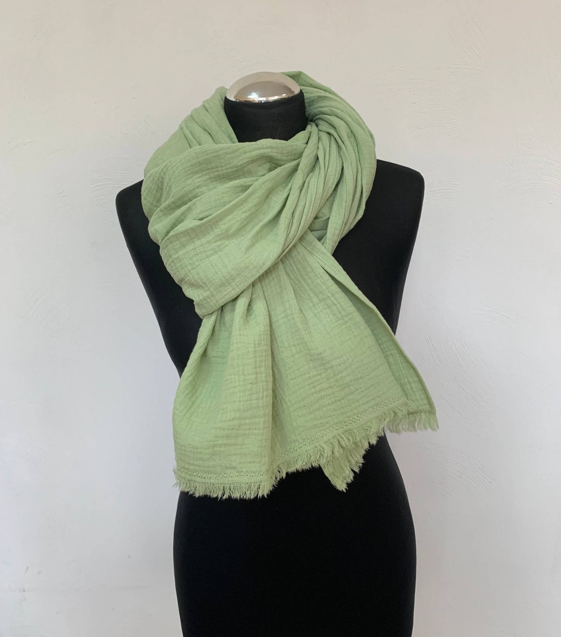 Unisex Baumwoll Musselin Schal, Damen Weicher Baumwollschal Für Männer, Oversized Großer Boho Große Wickelschal, Weihnachtsgeschenk, Herbstschal von MyLinenStyle