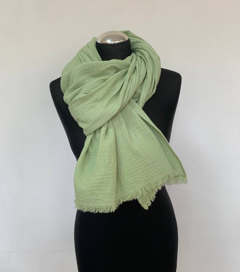 Unisex Baumwoll Musselin Schal, Damen Weicher Baumwollschal Für Männer, Oversized Großer Boho Große Wickelschal, Weihnachtsgeschenk, Herbstschal von MyLinenStyle