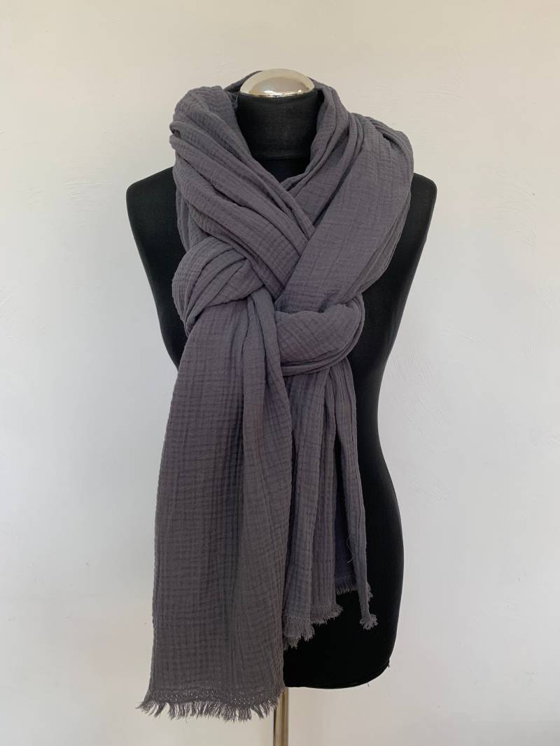 Weihnachtsgeschenk, Frauen Schal, Herbst Unisex Musselin Weicher Baumwoll Schal Für Männer, Oversized Großes Boho Tuch, Tuch von MyLinenStyle