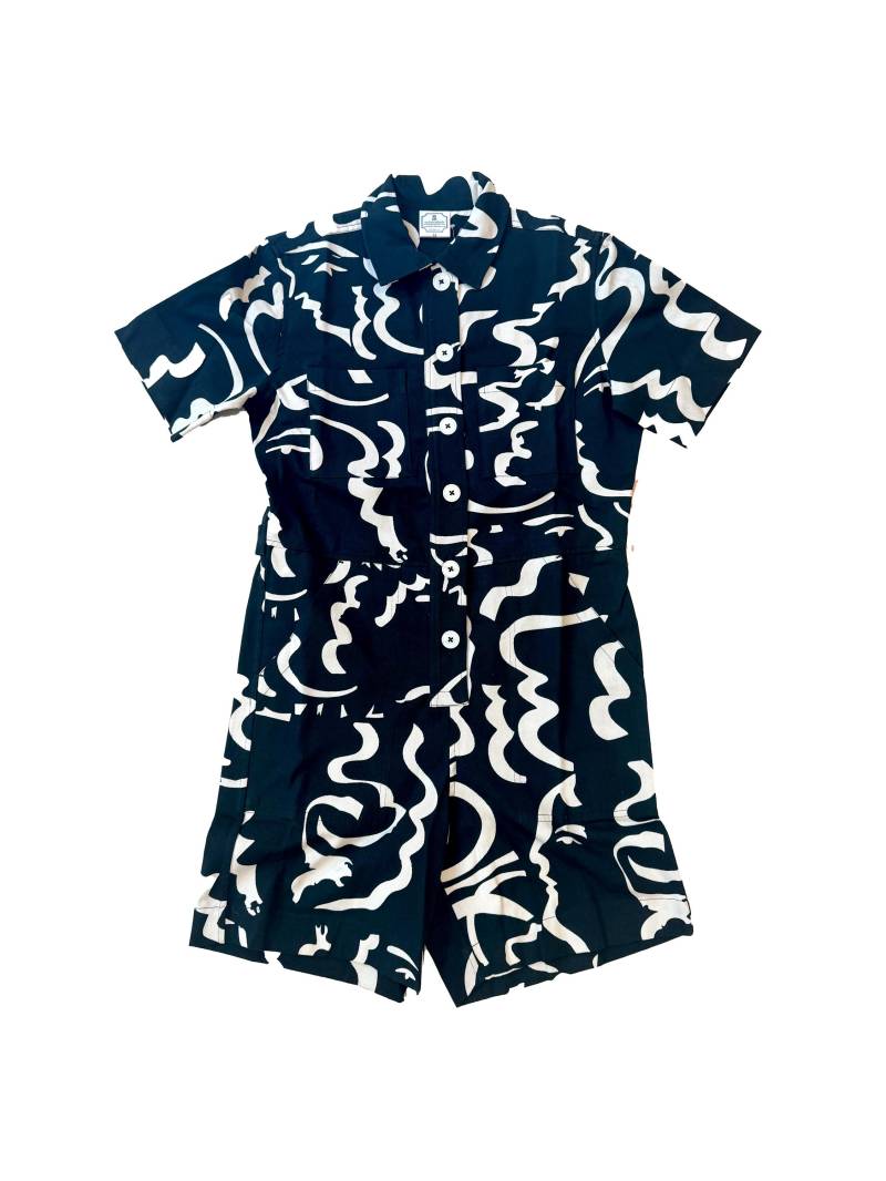 Neu Midnight Faces Strampler | Schwarze Shortalls Blaumann von MyLittleBelleville