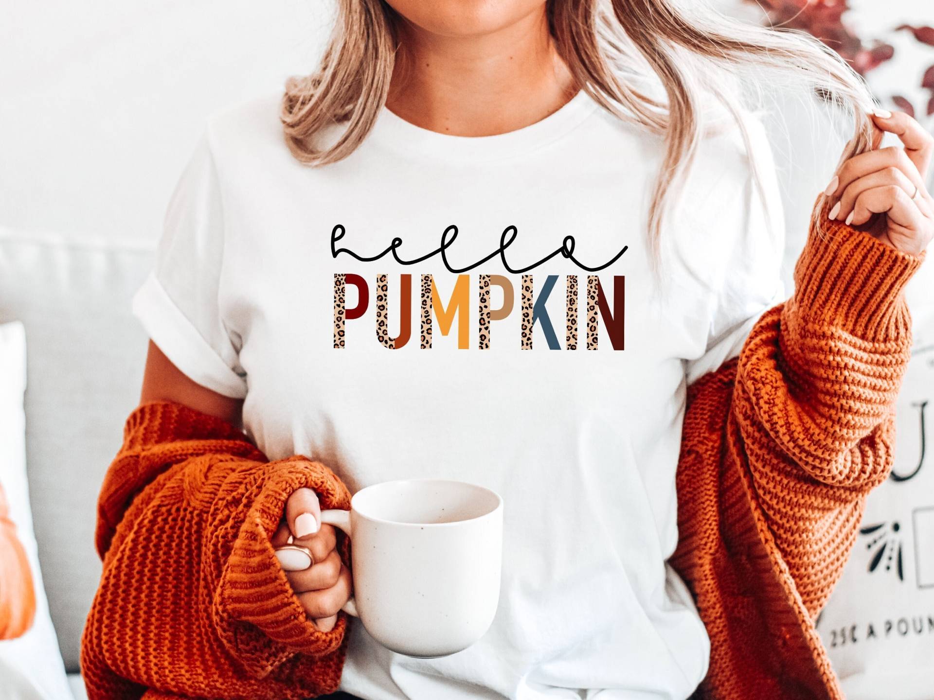 Hello Kürbis Shirt - Patch Herbst Vibes Happy Fall Y'all Thanksgiving Dinner Mom von MyLittleBowPeepsShop