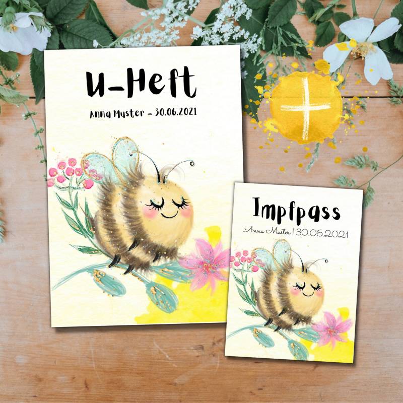 My-Little U-Heft + Impfpass Hüllen Set | Für Mädchen "Honig Biene' von MyLittleDE