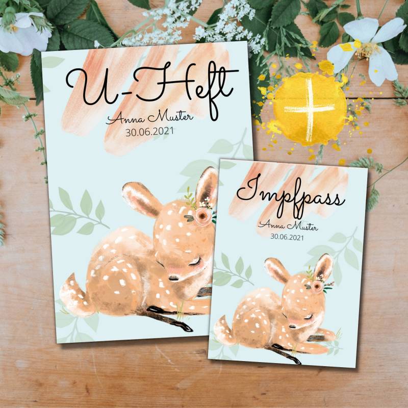My-Little U-Heft + Impfpass Hüllen Set Für Mädchen | "Reh' von MyLittleDE