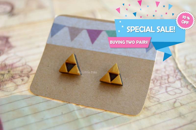 Zelda Triforce Ohrringe - Fimo The Legend Of Polymer Clay Zelda Triforce Ohrringe - Fimo The Legend Of Polymer Clay von MyLittleFimoES