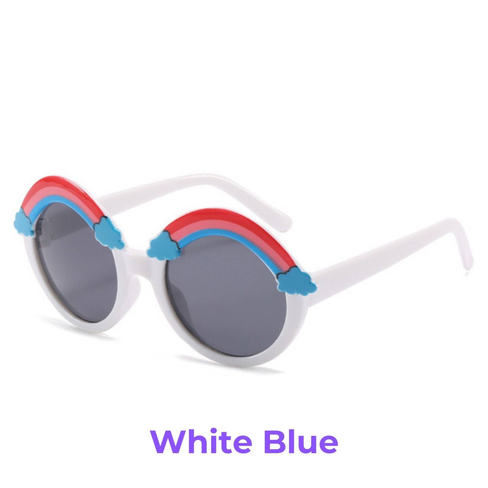 Weiße Blaue Kinder Sonnenbrille, Kinderbrille, Regenbogen Brille, Sonnenbrille, Mädchen von MyLittleFishCo