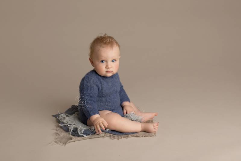 Sitter Size Baby Mädchen Oder Junge, Handgestrickte Langarm Bodysuit Romper Und Mütze Set/Fotografie Prop Alpaka von MyLittleKnits