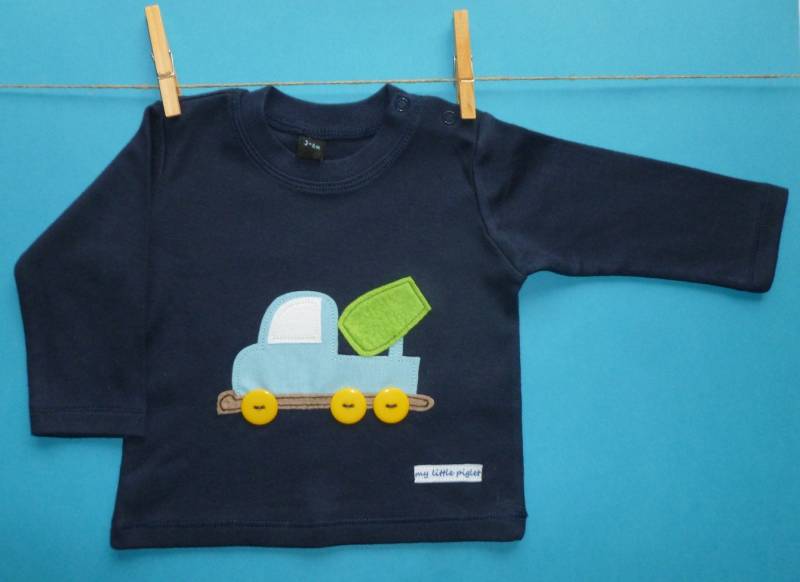 Zement-Lkw Langen Ärmeln Top Baby Junge Größe 3-6 Monate von MyLittlePiglet