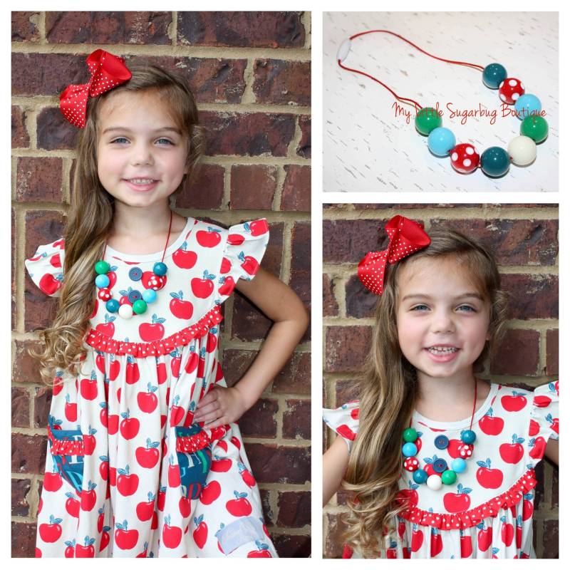 Alphabet Suppe Zuckerkordel Halskette-Rot Blau Teal Grün-Break A Way Spange-M2M Eleanor Rose-Zurück in Die Schule von MyLittleSugarbugBtq