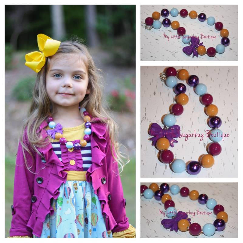 Ballon Fest Chunky Halskette-M2M Zoe Addelyn-Bubblegum Halskette-Baby-Kleinkind-Mädchen-Frauen von MyLittleSugarbugBtq