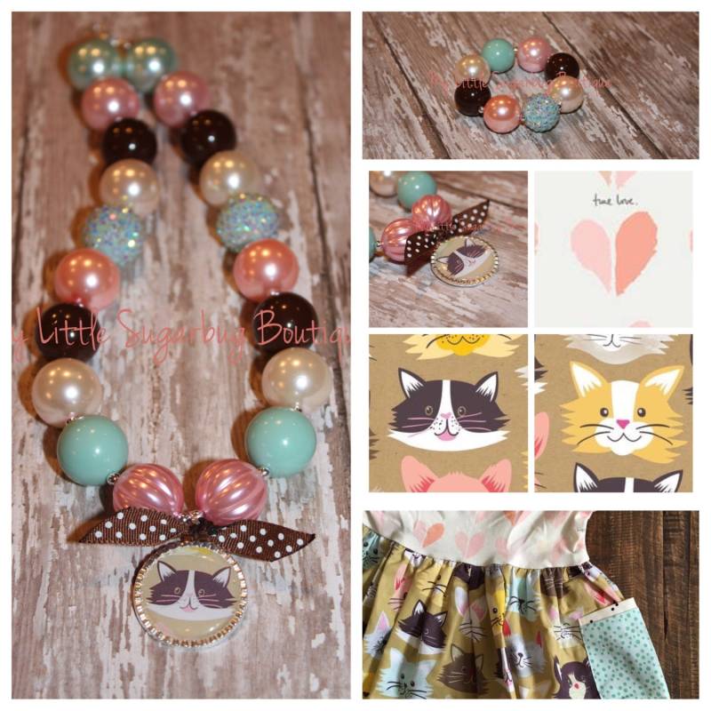 Luna Kitty Chunky Halskette-M2M Fleur L "Enfant-Chunky Halskette-Bubblegum Halskette-Baby-Kleinkind-Mädchen-Frauen von MyLittleSugarbugBtq