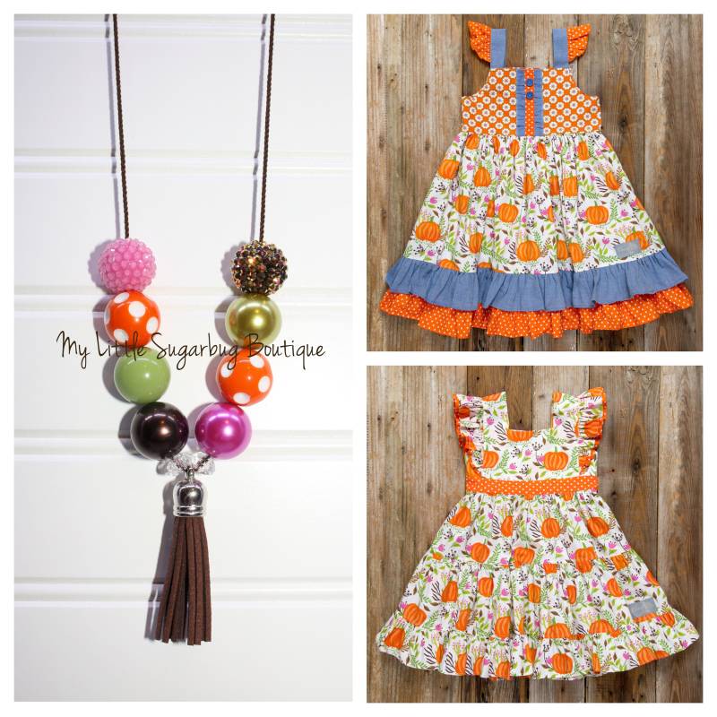 Pumpkin Spice Quaste Halskette-Orange Olivgrün Braun Rosa Quaste-M2M Eleanor Rose-Fall Quaste-Baby-Kleinkind-Mädchen-Frauen von MyLittleSugarbugBtq