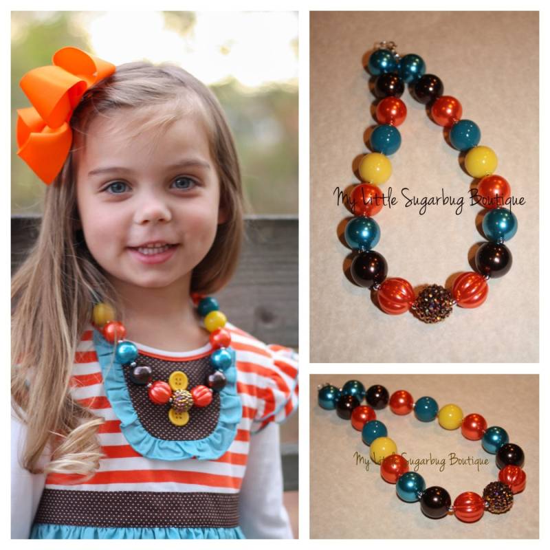 Thanksgiving Friends Chunky Halskette-M2M Zoe Addelyn-Bubblegum Halskette-Baby-Kleinkind-Mädchen-Frauen von MyLittleSugarbugBtq