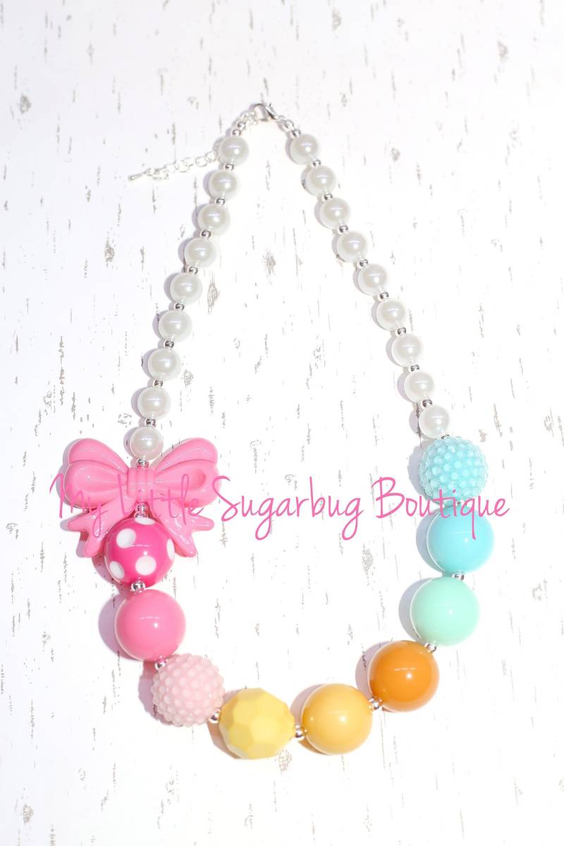 Über Den Regenbogen Chunky Halskette-M2M Eleanor-Regenbogen Halskette-Pastell Regenbogen-Kaugummi Halskette-Baby-Kleinkind-Mädchen-Frauen von MyLittleSugarbugBtq