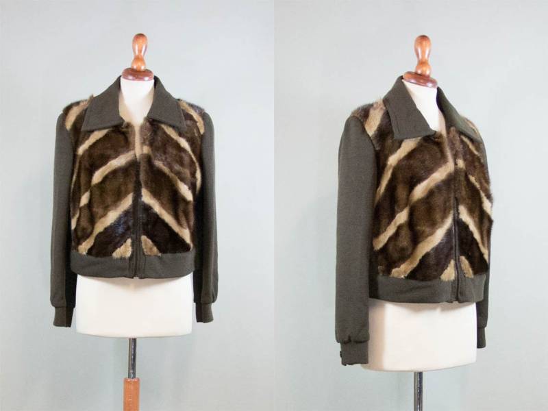70Er Jahre Vintage Jacke, Nerz Pelz Maßgeschneidert, Top, Gipsy Style Größe Kleine Medium von MyLoftVintage