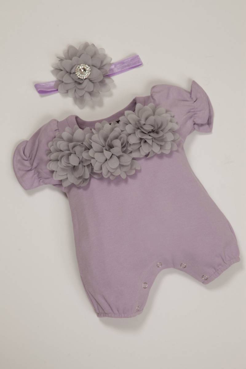 Lavendel Bubble Strampler Baby Mädchen Set Kleinkind Einteiler Mit Chiffon Und Passendem Stirnband von MyLolliflopsLLC